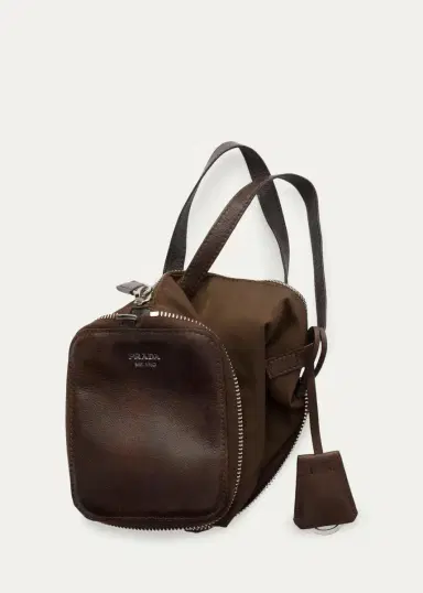 Prada Mini Re-Nylon & Leather Foldable Duffle Bag | Thumbnail 2 Prada Mini Re-Nylon & Leather Foldable Duffle Bag | Thumbnail 2