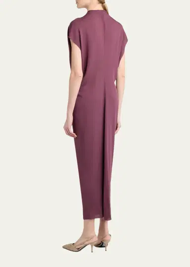 Giorgio Armani Surplice-Neck Cap-Sleeve Column Dress | Thumbnail 3 Giorgio Armani Surplice-Neck Cap-Sleeve Column Dress | Thumbnail 3
