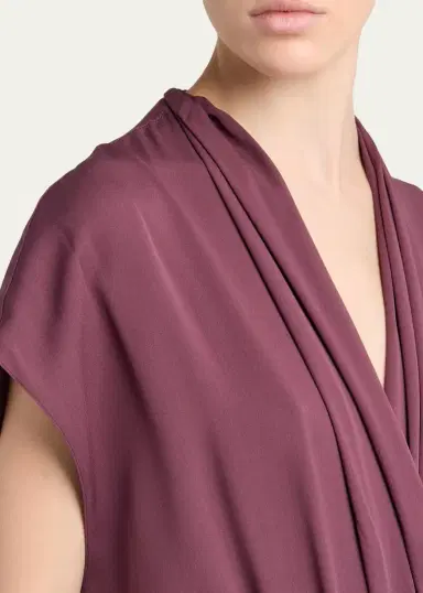 Giorgio Armani Surplice-Neck Cap-Sleeve Column Dress | Thumbnail 5 Giorgio Armani Surplice-Neck Cap-Sleeve Column Dress | Thumbnail 5