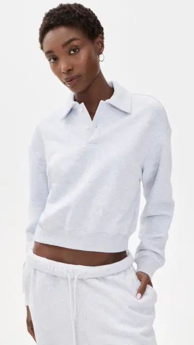 Skims Polo Sweatshirt ight Heather Grey | Thumbnail 2 Skims Polo Sweatshirt ight Heather Grey | Thumbnail 2