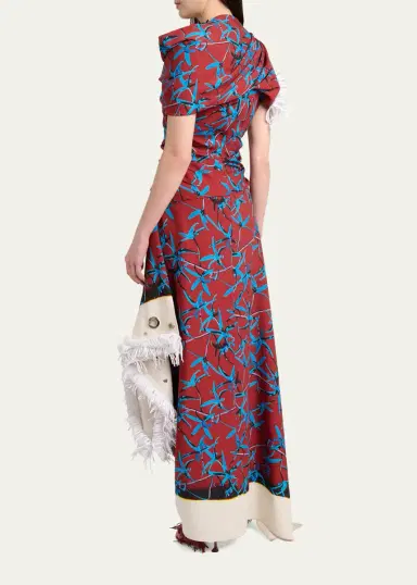 Proenza Schouler Bodine Asymmetric Draped Grommet Fringe High-Low Dress | Thumbnail 3 Proenza Schouler Bodine Asymmetric Draped Grommet Fringe High-Low Dress | Thumbnail 3