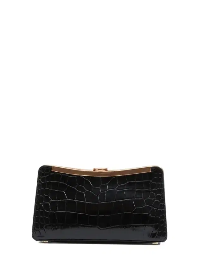 Solange Croc-Embossed Leather Clutch Solange Croc-Embossed Leather Clutch