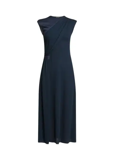 Giorgio Armani Gathered Sleeveless Midi Dress | Thumbnail 1 Giorgio Armani Gathered Sleeveless Midi Dress | Thumbnail 1