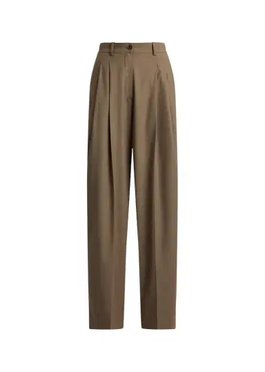 Ralph Lauren Collection Clarice Wool-Blend Pleated Wide-Leg Pants | Thumbnail 1 Ralph Lauren Collection Clarice Wool-Blend Pleated Wide-Leg Pants | Thumbnail 1
