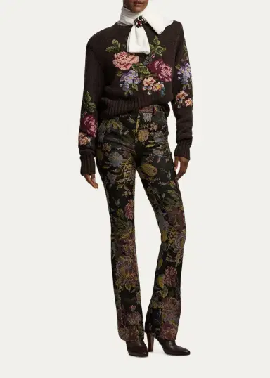 Ralph Lauren Collection Wrigley II Floral Jacquard Bootcut-Leg Pants | Thumbnail 2 Ralph Lauren Collection Wrigley II Floral Jacquard Bootcut-Leg Pants | Thumbnail 2