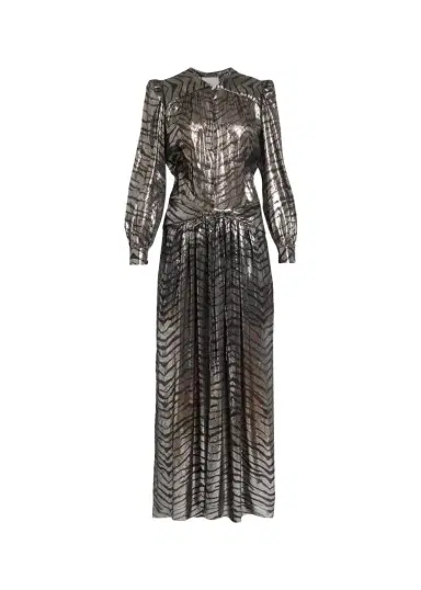 Isabel Marant Felby Metallic Tiger-Print Long-Sleeve Maxi Dress | Thumbnail 1 Isabel Marant Felby Metallic Tiger-Print Long-Sleeve Maxi Dress | Thumbnail 1