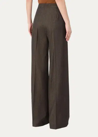 Max Mara Wool Twill Wide-Leg Trousers | Thumbnail 3 Max Mara Wool Twill Wide-Leg Trousers | Thumbnail 3