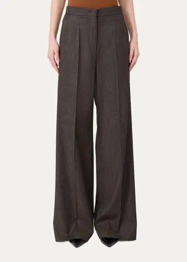 Max Mara Wool Twill Wide-Leg Trousers | Thumbnail 4 Max Mara Wool Twill Wide-Leg Trousers | Thumbnail 4