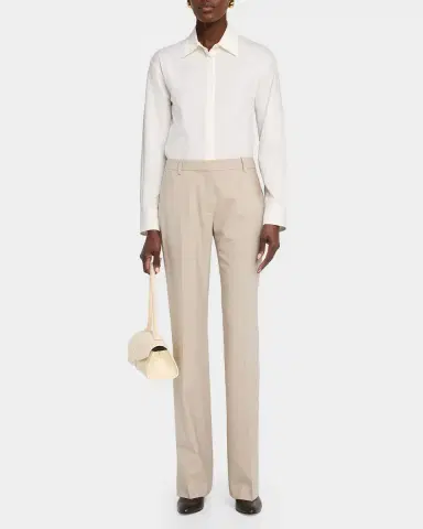 Lafayette 148 New York Greene Straight-Leg Stretch Wool Pants | Thumbnail 2 Lafayette 148 New York Greene Straight-Leg Stretch Wool Pants | Thumbnail 2