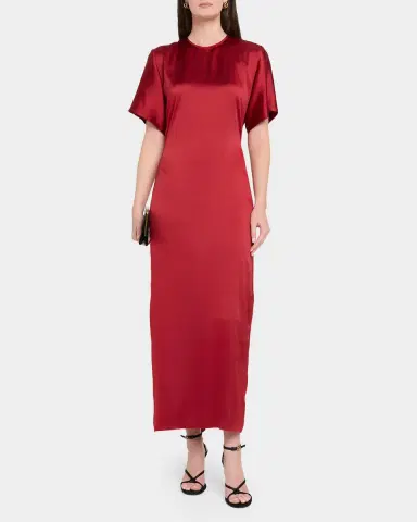 FFORME Imogen Fluid Satin Gathered Godet Midi Dress | Thumbnail 2 FFORME Imogen Fluid Satin Gathered Godet Midi Dress | Thumbnail 2