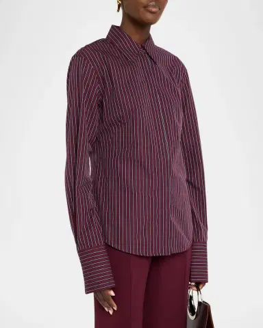 Lafayette 148 New York Striped Slim-Fit Cotton Shirt | Thumbnail 4 Lafayette 148 New York Striped Slim-Fit Cotton Shirt | Thumbnail 4
