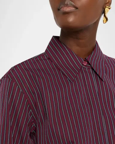 Lafayette 148 New York Striped Slim-Fit Cotton Shirt | Thumbnail 5 Lafayette 148 New York Striped Slim-Fit Cotton Shirt | Thumbnail 5