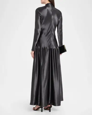 FFORME Mila Satin Drop-Waist Dress | Thumbnail 3 FFORME Mila Satin Drop-Waist Dress | Thumbnail 3