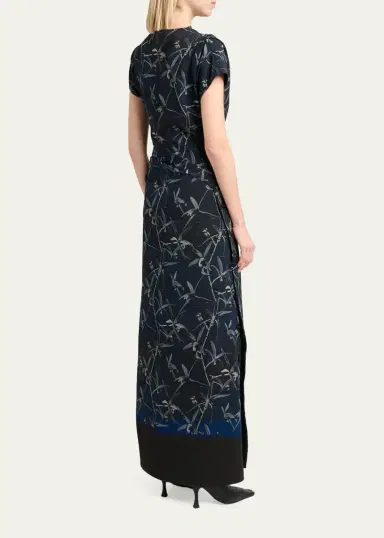 Proenza Schouler Anais Floral-Print Gathered Button-Side Maxi Dress | Thumbnail 3 Proenza Schouler Anais Floral-Print Gathered Button-Side Maxi Dress | Thumbnail 3