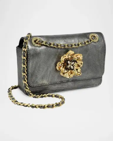 ALEXIS BITTAR Bella Mini Floral Metallic Leather Shoulder Bag | Thumbnail 3 ALEXIS BITTAR Bella Mini Floral Metallic Leather Shoulder Bag | Thumbnail 3