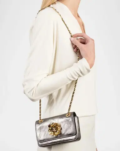 ALEXIS BITTAR Bella Mini Floral Metallic Leather Shoulder Bag | Thumbnail 5 ALEXIS BITTAR Bella Mini Floral Metallic Leather Shoulder Bag | Thumbnail 5