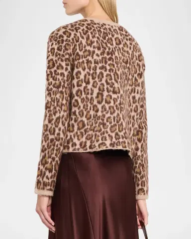 Sablyn Char Leopard Shrunken Cashmere Cardigan | Thumbnail 3 Sablyn Char Leopard Shrunken Cashmere Cardigan | Thumbnail 3