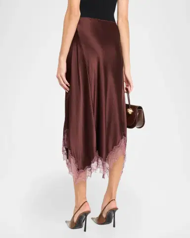 Sablyn Keri Asymmetric Lace-Trim Midi Skirt | Thumbnail 3 Sablyn Keri Asymmetric Lace-Trim Midi Skirt | Thumbnail 3