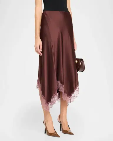 Sablyn Keri Asymmetric Lace-Trim Midi Skirt | Thumbnail 4 Sablyn Keri Asymmetric Lace-Trim Midi Skirt | Thumbnail 4