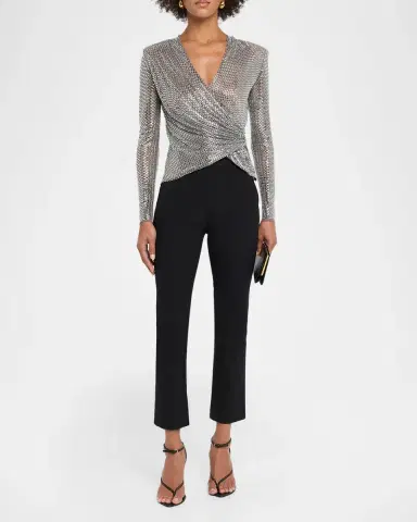 Self-Portrait Rhinestone Wrap Top | Thumbnail 2 Self-Portrait Rhinestone Wrap Top | Thumbnail 2