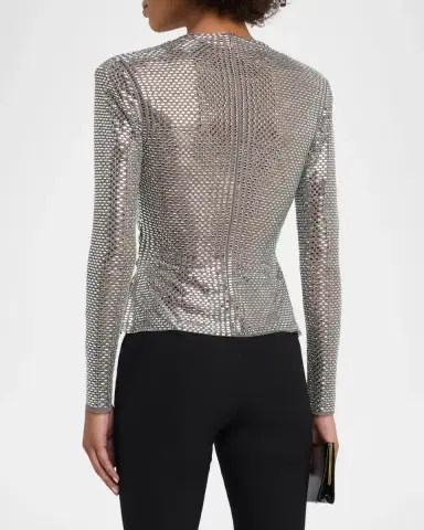 Self-Portrait Rhinestone Wrap Top | Thumbnail 3 Self-Portrait Rhinestone Wrap Top | Thumbnail 3