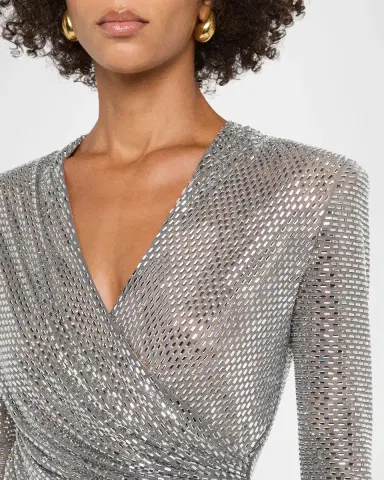 Self-Portrait Rhinestone Wrap Top | Thumbnail 5 Self-Portrait Rhinestone Wrap Top | Thumbnail 5