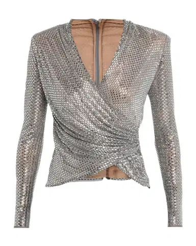 Self-Portrait Rhinestone Wrap Top | Thumbnail 1 Self-Portrait Rhinestone Wrap Top | Thumbnail 1