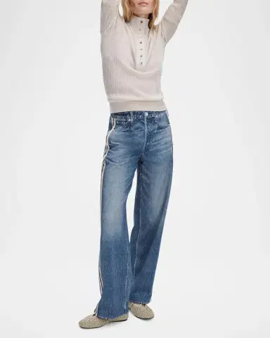 rag & bone rb Miramar Terry Wide-Leg Track Jeans | Thumbnail 2 rag & bone rb Miramar Terry Wide-Leg Track Jeans | Thumbnail 2