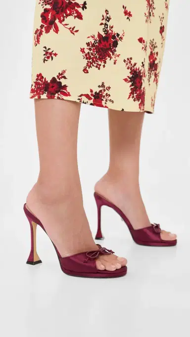 Mach & Mach Little Plateau Satin Mules | Thumbnail 3 Mach & Mach Little Plateau Satin Mules | Thumbnail 3