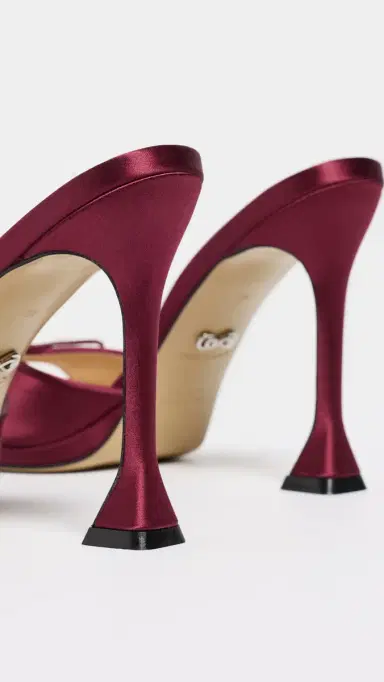 Mach & Mach Little Plateau Satin Mules | Thumbnail 4 Mach & Mach Little Plateau Satin Mules | Thumbnail 4