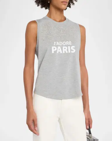 Cinq à Sept J 'Adore Paris Embellished Sleeveless Top | Thumbnail 4 Cinq à Sept J 'Adore Paris Embellished Sleeveless Top | Thumbnail 4