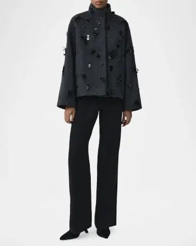 Simkhai Siena Embellished Wool-Blend Jacket | Thumbnail 2 Simkhai Siena Embellished Wool-Blend Jacket | Thumbnail 2