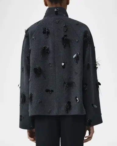 Simkhai Siena Embellished Wool-Blend Jacket | Thumbnail 3 Simkhai Siena Embellished Wool-Blend Jacket | Thumbnail 3