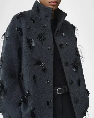 Simkhai Siena Embellished Wool-Blend Jacket | Thumbnail 5 Simkhai Siena Embellished Wool-Blend Jacket | Thumbnail 5