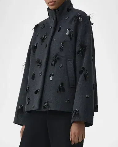 Simkhai Siena Embellished Wool-Blend Jacket | Thumbnail 6 Simkhai Siena Embellished Wool-Blend Jacket | Thumbnail 6