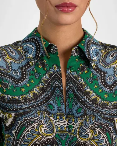 Alice + Olivia Willa Paisley Silk Placket Top | Thumbnail 5 Alice + Olivia Willa Paisley Silk Placket Top | Thumbnail 5