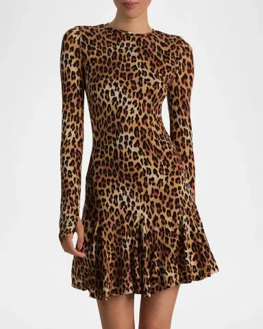 Alice + Olivia Wendy Cheetah Print A-Line Dress | Thumbnail 4 Alice + Olivia Wendy Cheetah Print A-Line Dress | Thumbnail 4
