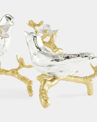 Michael Aram Lovebirds Silver & Gold Decorative Object Pair | Thumbnail 4 Michael Aram Lovebirds Silver & Gold Decorative Object Pair | Thumbnail 4