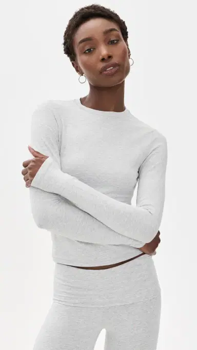 Skims ong Sleeve T-Shirt ight Heather Grey | Thumbnail 2 Skims ong Sleeve T-Shirt ight Heather Grey | Thumbnail 2