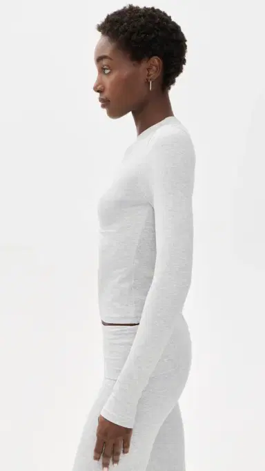 Skims ong Sleeve T-Shirt ight Heather Grey | Thumbnail 4 Skims ong Sleeve T-Shirt ight Heather Grey | Thumbnail 4