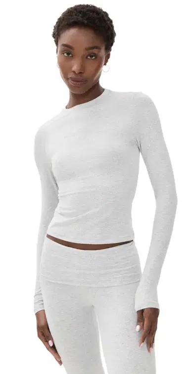 Skims ong Sleeve T-Shirt ight Heather Grey | Thumbnail 1 Skims ong Sleeve T-Shirt ight Heather Grey | Thumbnail 1