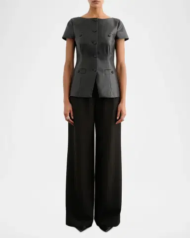 Toccin Ilya Bateau-Neck Vegan Leather Vest | Thumbnail 2 Toccin Ilya Bateau-Neck Vegan Leather Vest | Thumbnail 2