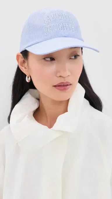 Favorite Daughter Stripe Logo Baseball Cap Blue/ White Stripe One Size | Thumbnail 3 Favorite Daughter Stripe Logo Baseball Cap Blue/ White Stripe One Size | Thumbnail 3