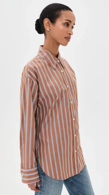 Citizens of Humanity Thea Boyfriend Shirt Copper tripe | Thumbnail 4 Citizens of Humanity Thea Boyfriend Shirt Copper tripe | Thumbnail 4