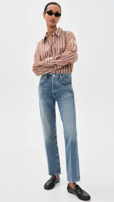 Citizens of Humanity Thea Boyfriend Shirt Copper tripe | Thumbnail 5 Citizens of Humanity Thea Boyfriend Shirt Copper tripe | Thumbnail 5
