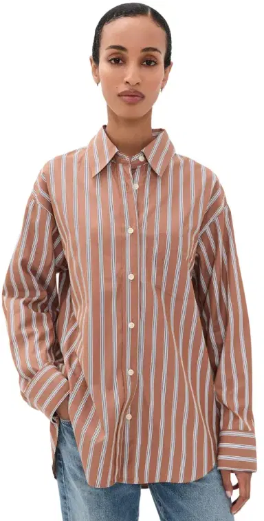 Citizens of Humanity Thea Boyfriend Shirt Copper tripe | Thumbnail 1 Citizens of Humanity Thea Boyfriend Shirt Copper tripe | Thumbnail 1