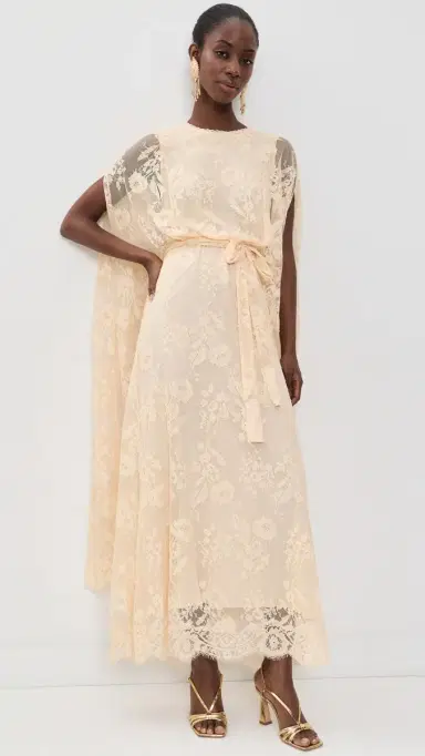 Zimmermann Valiant Lace Caped Maxi Dress Cream | Thumbnail 2 Zimmermann Valiant Lace Caped Maxi Dress Cream | Thumbnail 2