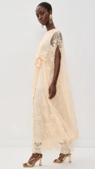 Zimmermann Valiant Lace Caped Maxi Dress Cream | Thumbnail 4 Zimmermann Valiant Lace Caped Maxi Dress Cream | Thumbnail 4
