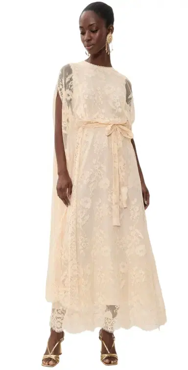 Zimmermann Valiant Lace Caped Maxi Dress Cream | Thumbnail 1 Zimmermann Valiant Lace Caped Maxi Dress Cream | Thumbnail 1