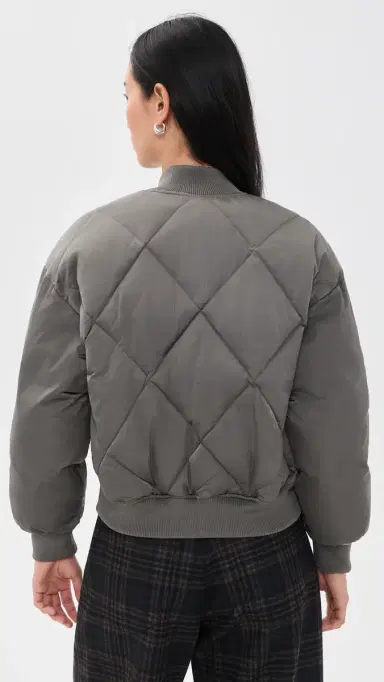 L'Agence Violeta Reversible Puffer Gry Olve/Chrcoal Herringbone | Thumbnail 3 L'Agence Violeta Reversible Puffer Gry Olve/Chrcoal Herringbone | Thumbnail 3
